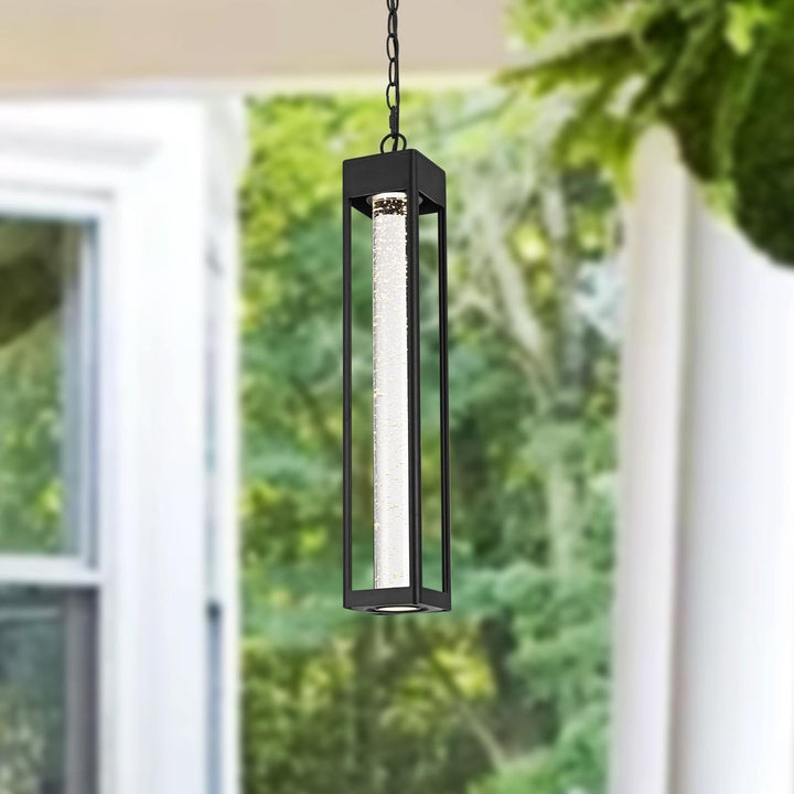 23 Inch Led Outdoor Pendant In Black