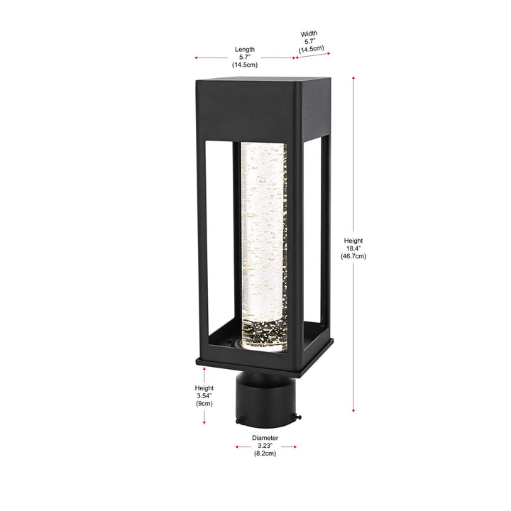 18 Inch Led Outdoor Post Light In Black