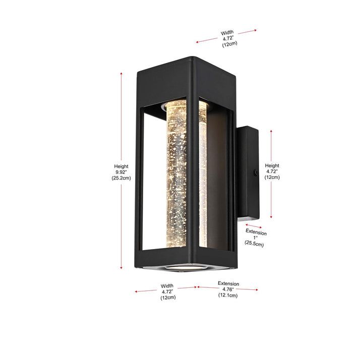 10 Inch Led Outdoor Wall Sconce In Black