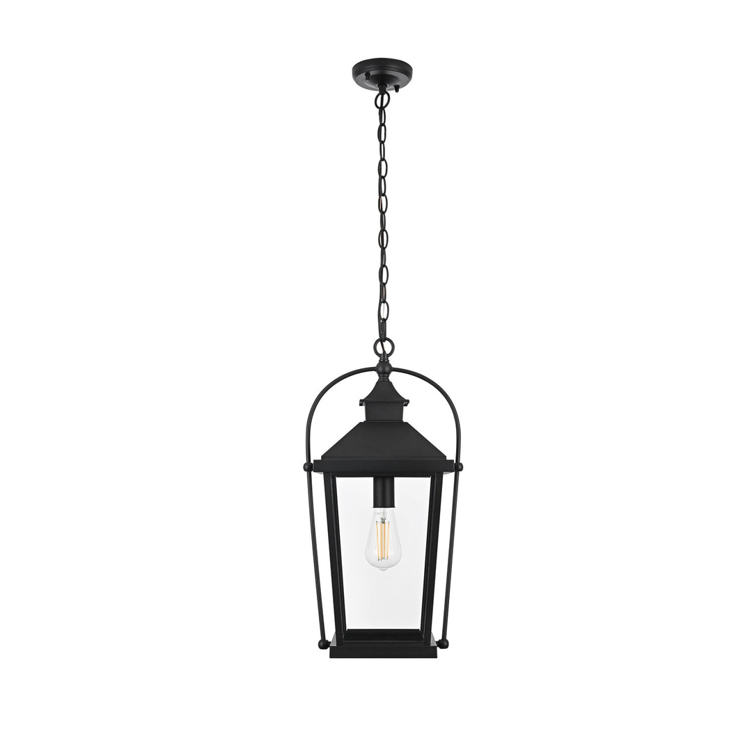 21 Inch Outdoor Pendant In Black by Elegant Lighting