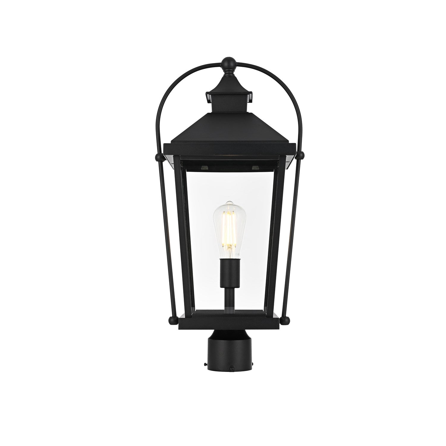 23 Inch Outdoor Post Light In Black by Elegant Lighting