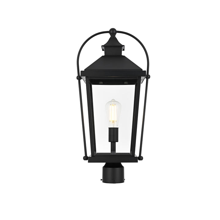 23 Inch Outdoor Post Light In Black by Elegant Lighting