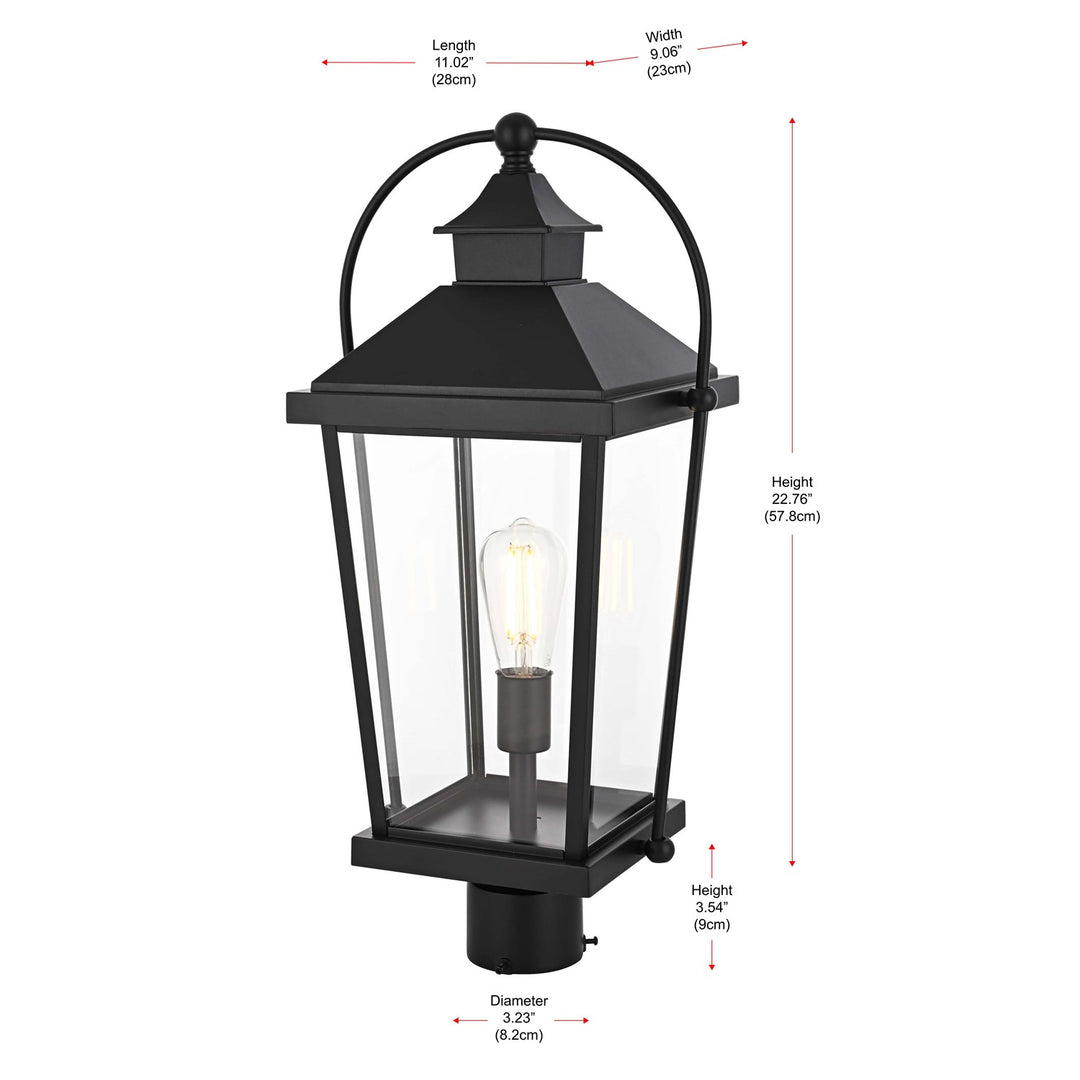 23 Inch Outdoor Post Light In Black