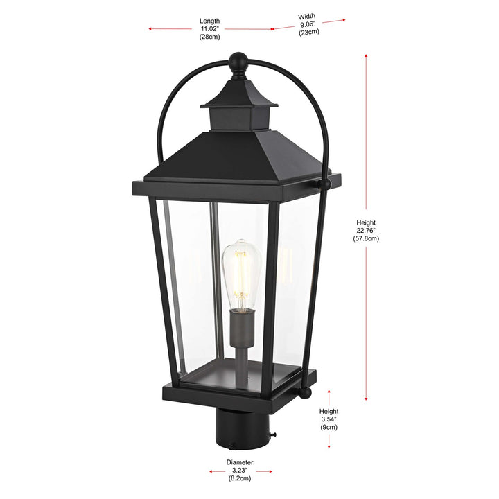 23 Inch Outdoor Post Light In Black