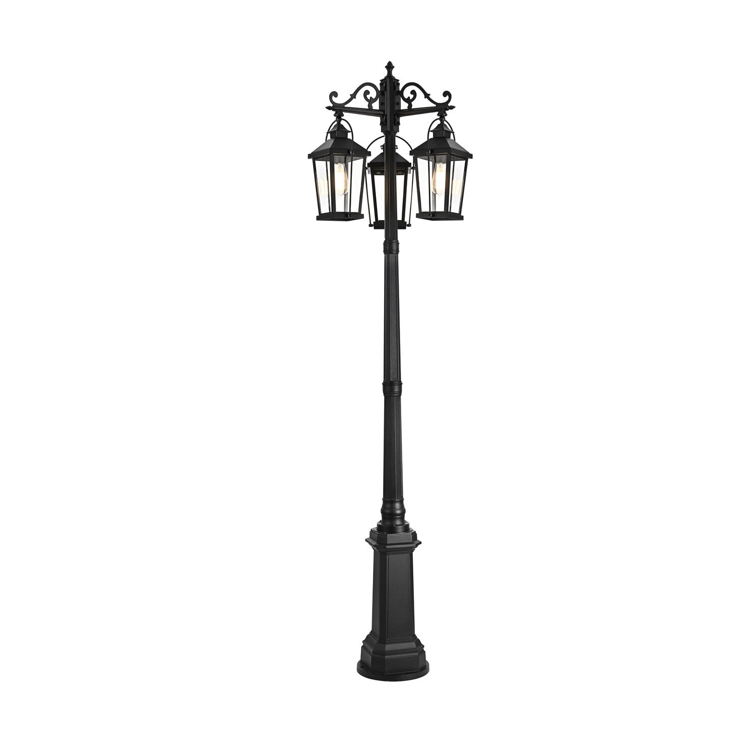84 Inch Outdoor Post Light With Pole In Black by Elegant Lighting