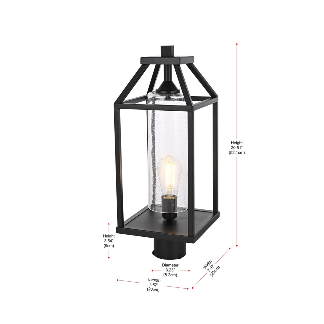 21 Inch Outdoor Post Light In Black