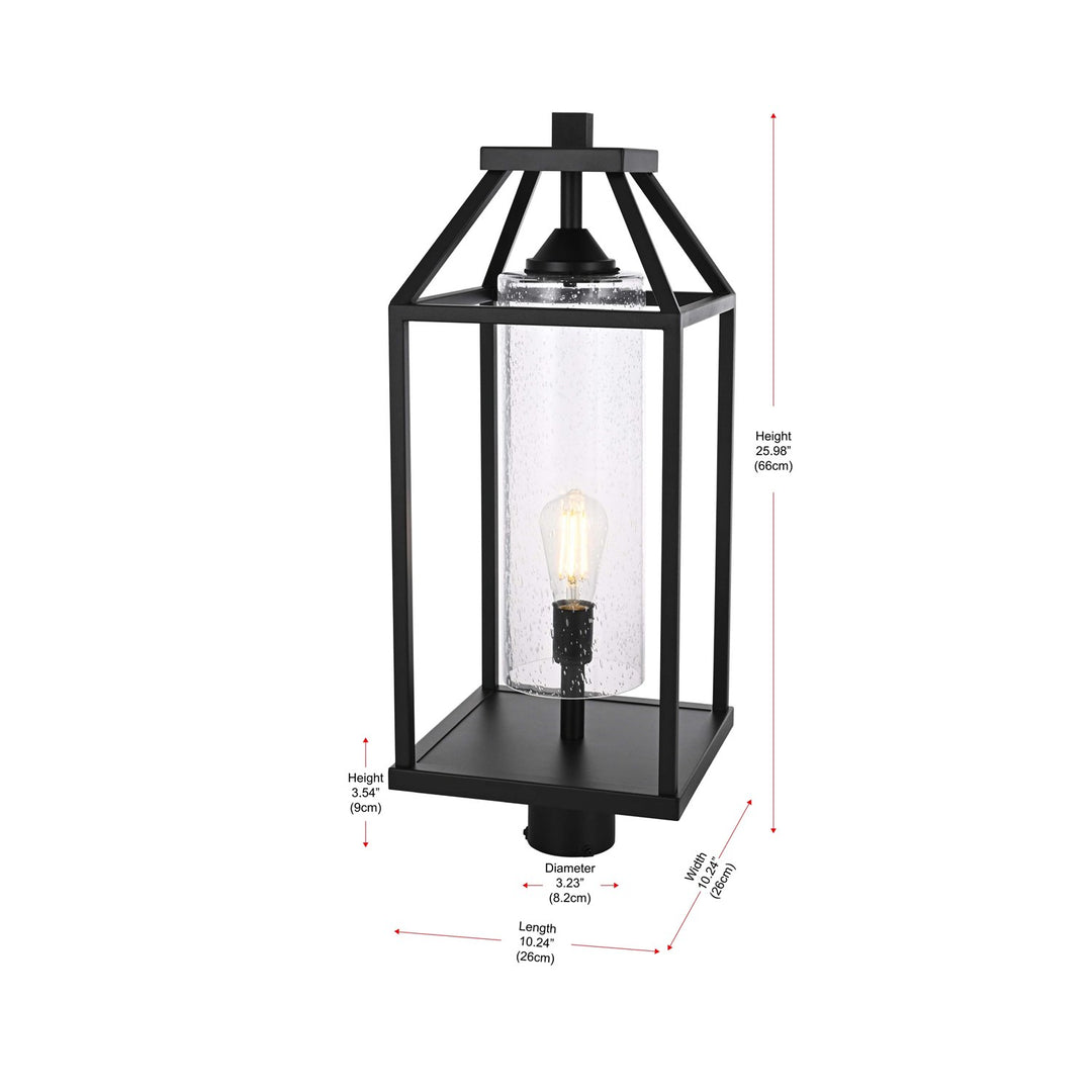 26 Inch Outdoor Post Light In Black