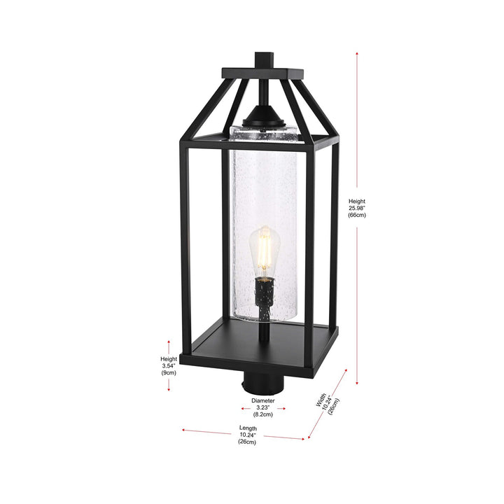 26 Inch Outdoor Post Light In Black