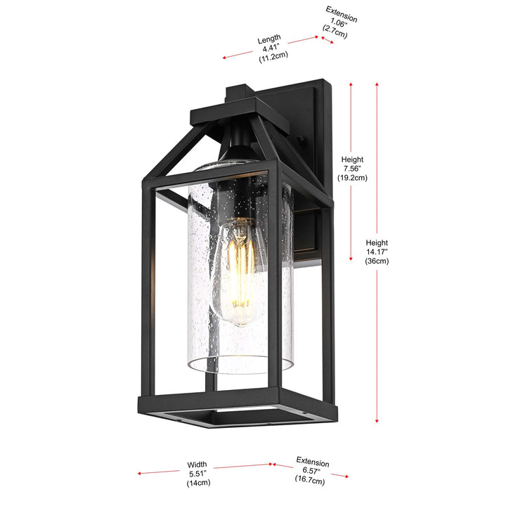14 Inch Outdoor Wall Sconce In Black