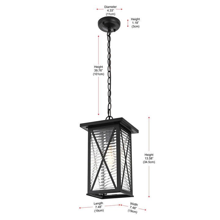 14 Inch Outdoor Pendant In Black