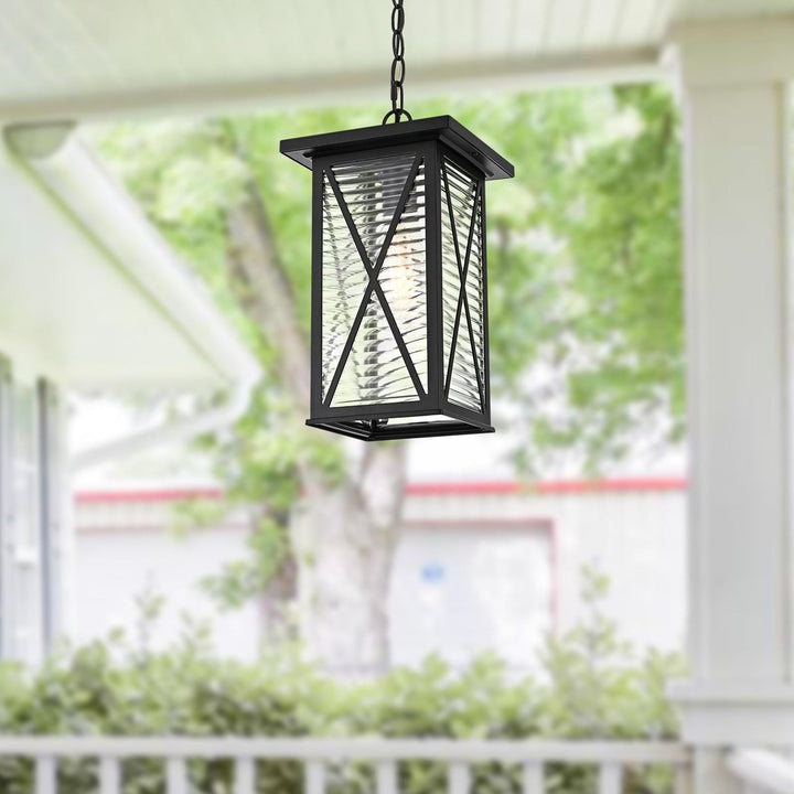 14 Inch Outdoor Pendant In Black
