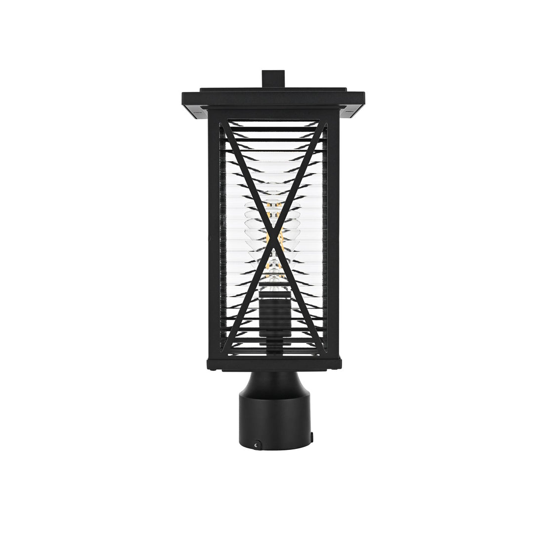 16 Inch Outdoor Post Light In Black by Elegant Lighting