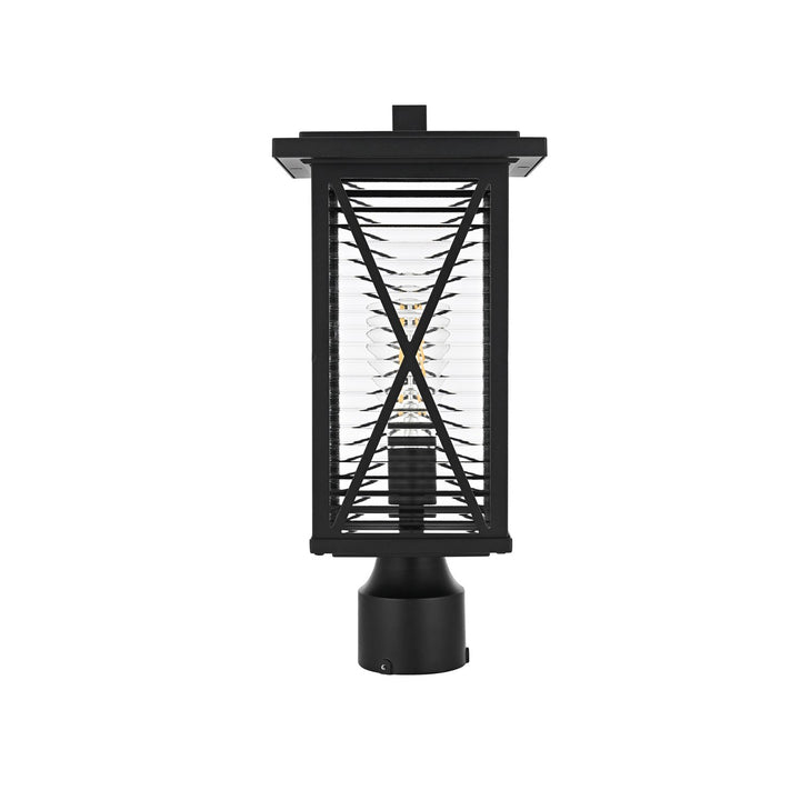 16 Inch Outdoor Post Light In Black by Elegant Lighting