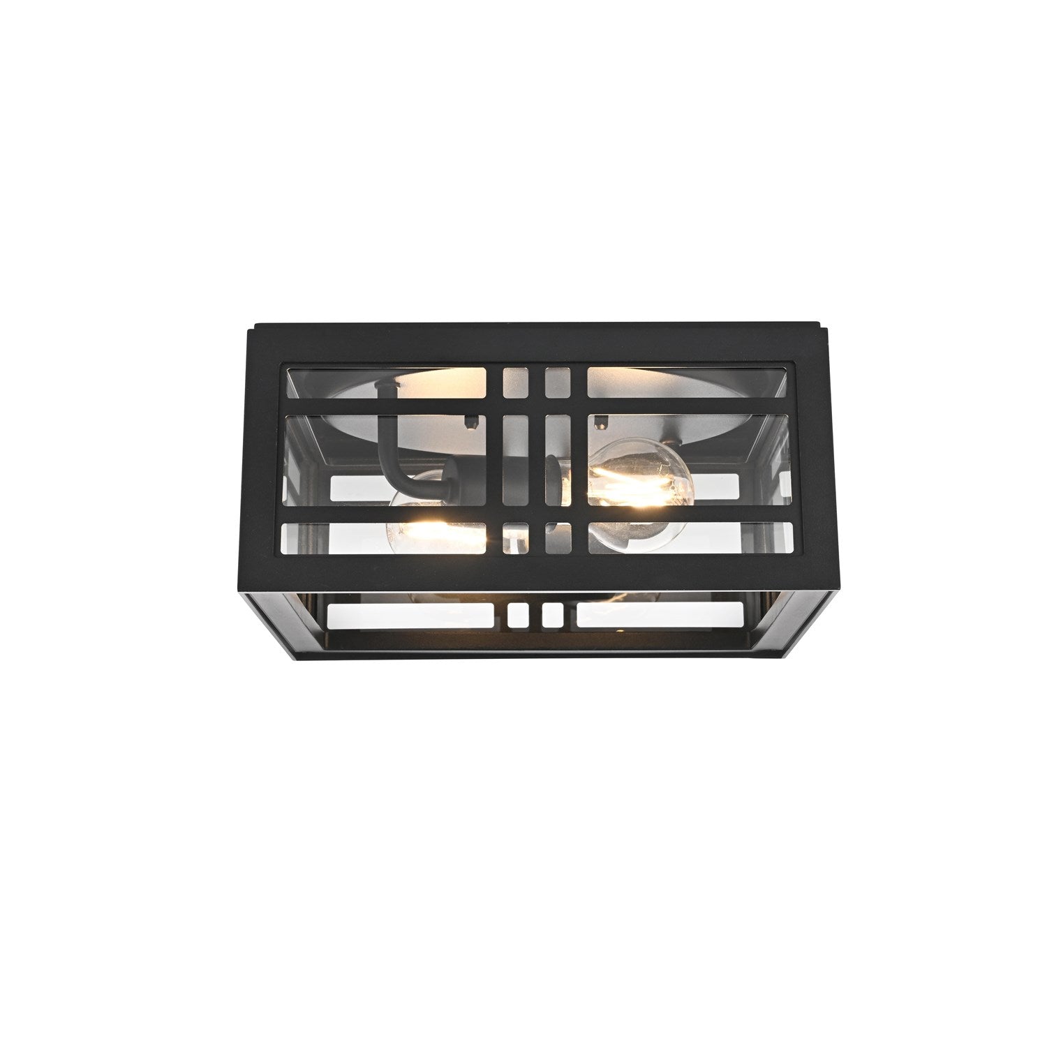 11 Inch Outdoor Flush Mount In Black by Elegant Lighting