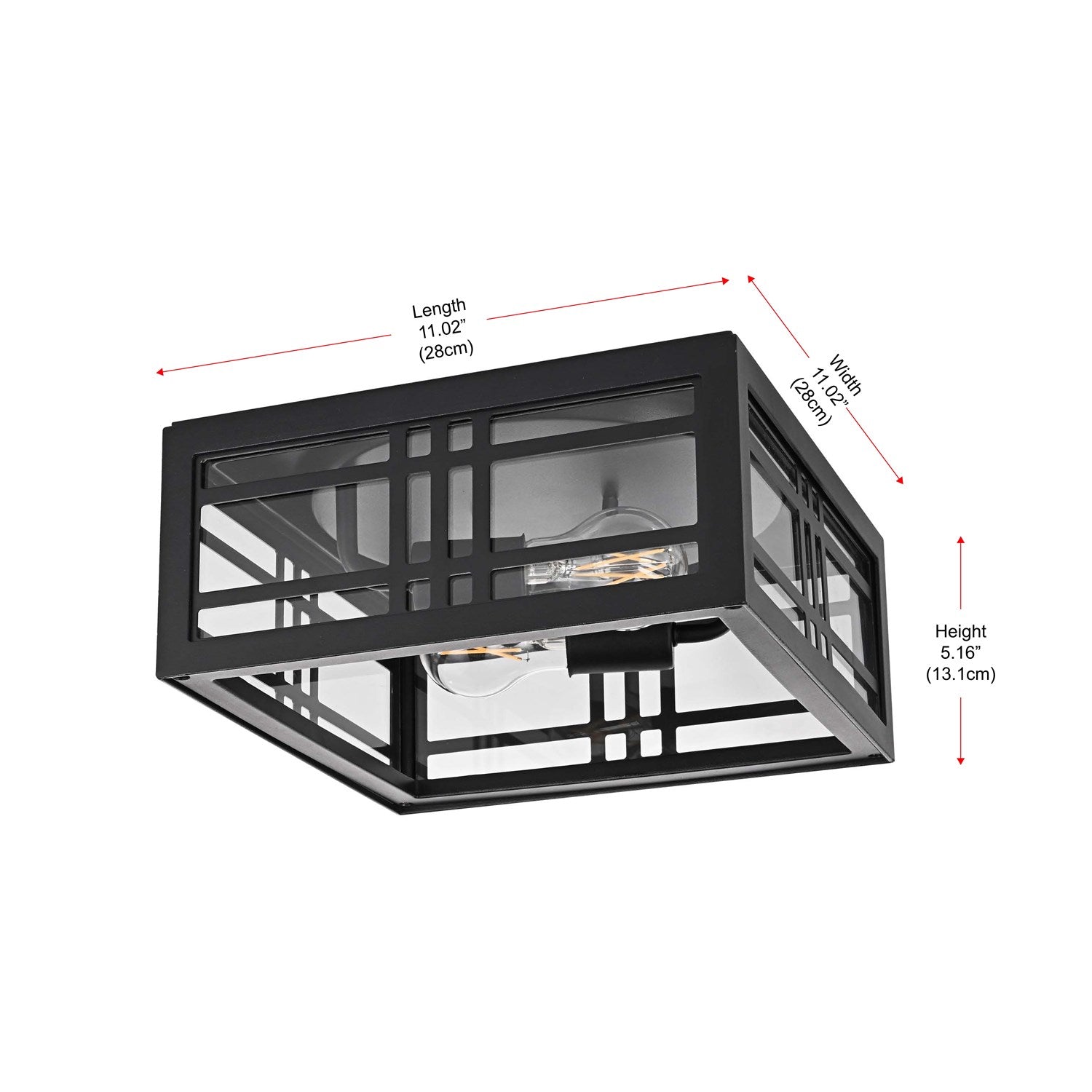 11 Inch Outdoor Flush Mount In Black