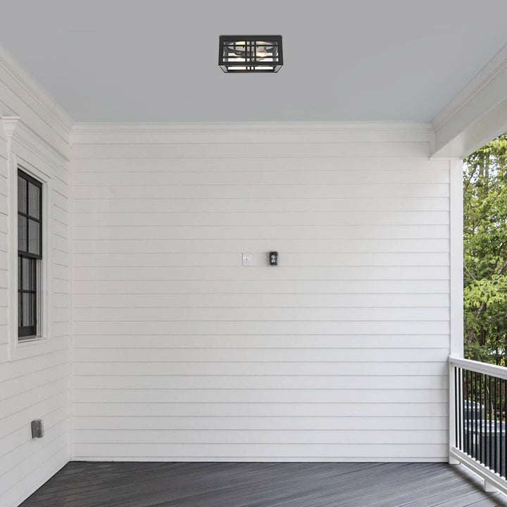 11 Inch Outdoor Flush Mount In Black