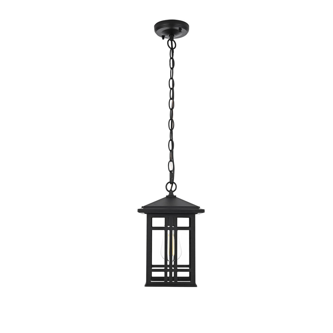 12 Inch Outdoor Pendant In Black by Elegant Lighting