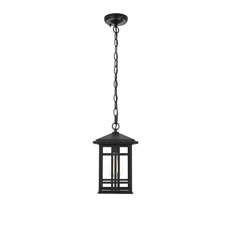 12 Inch Outdoor Pendant In Black by Elegant Lighting