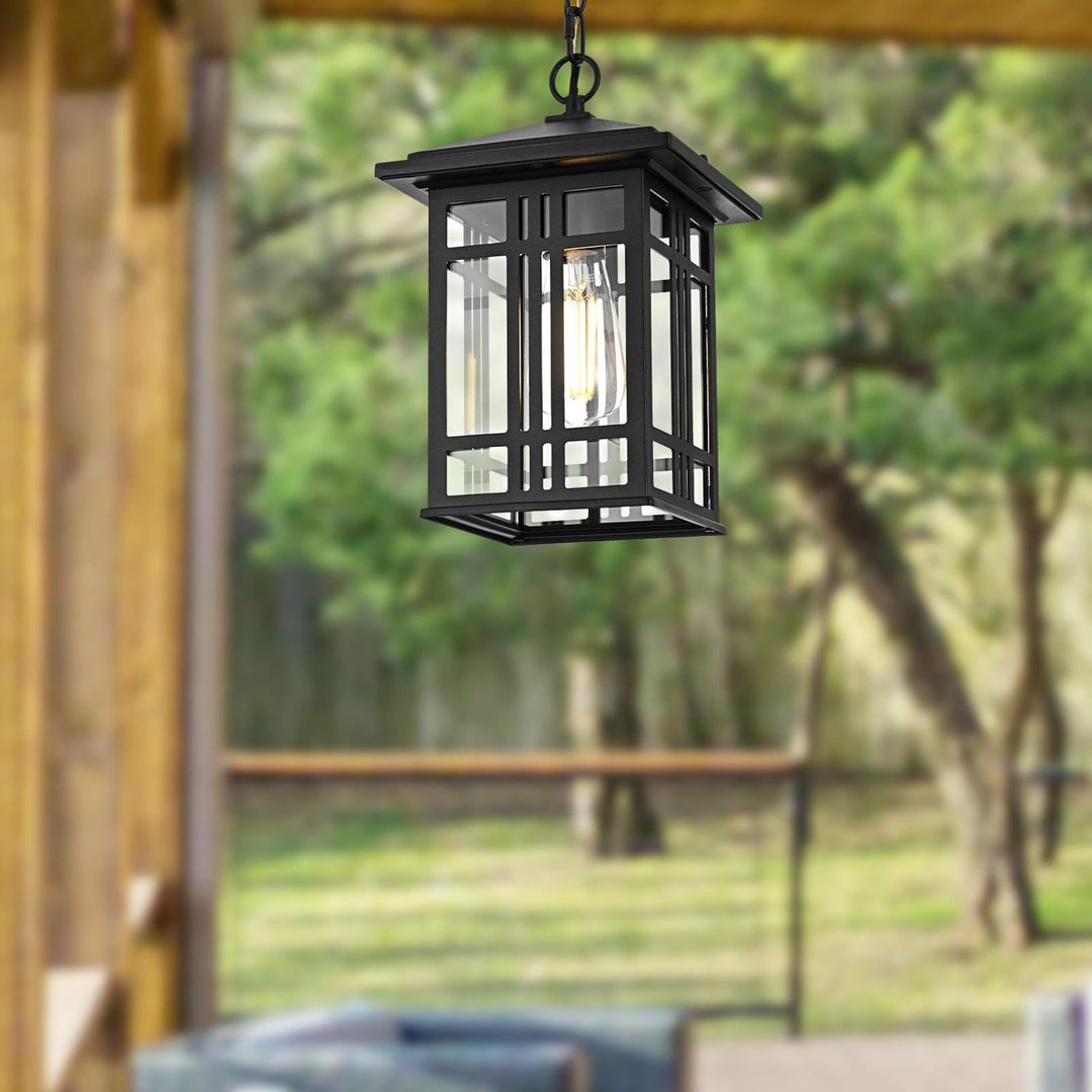 12 Inch Outdoor Pendant In Black