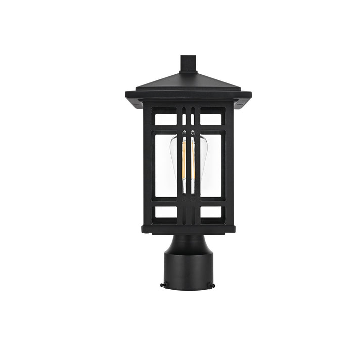 15 Inch Outdoor Post Light In Black by Elegant Lighting