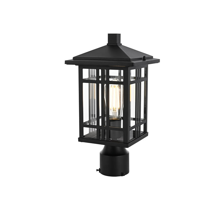 15 Inch Outdoor Post Light In Black