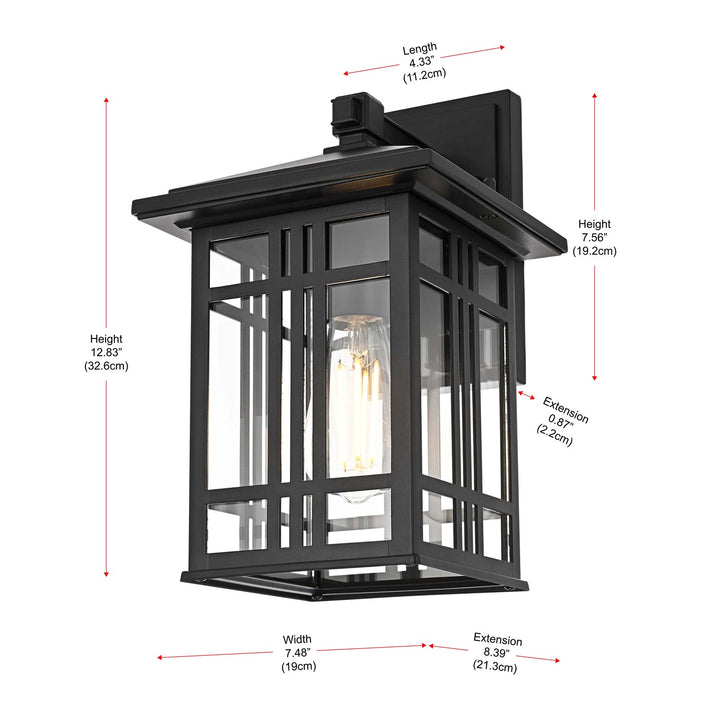 13 Inch Outdoor Wall Sconce In Black