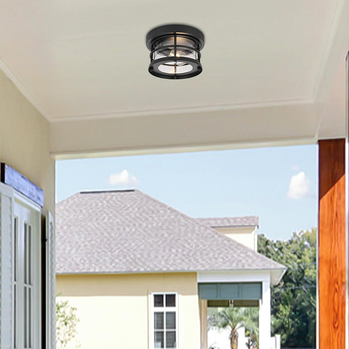 10 Inch Outdoor Flush Mount In Black
