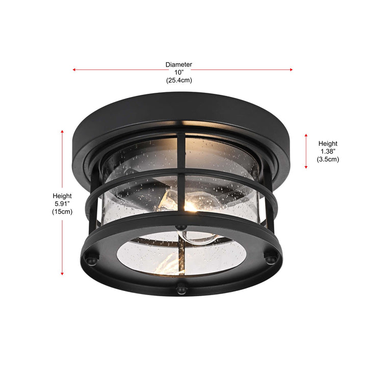 10 Inch Outdoor Flush Mount In Black