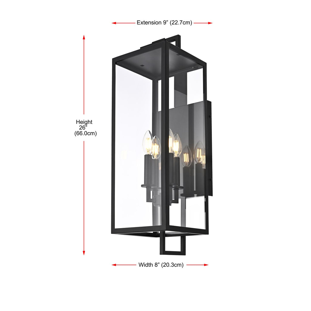 8 Inch Outdoor Wall Sconce In Black
