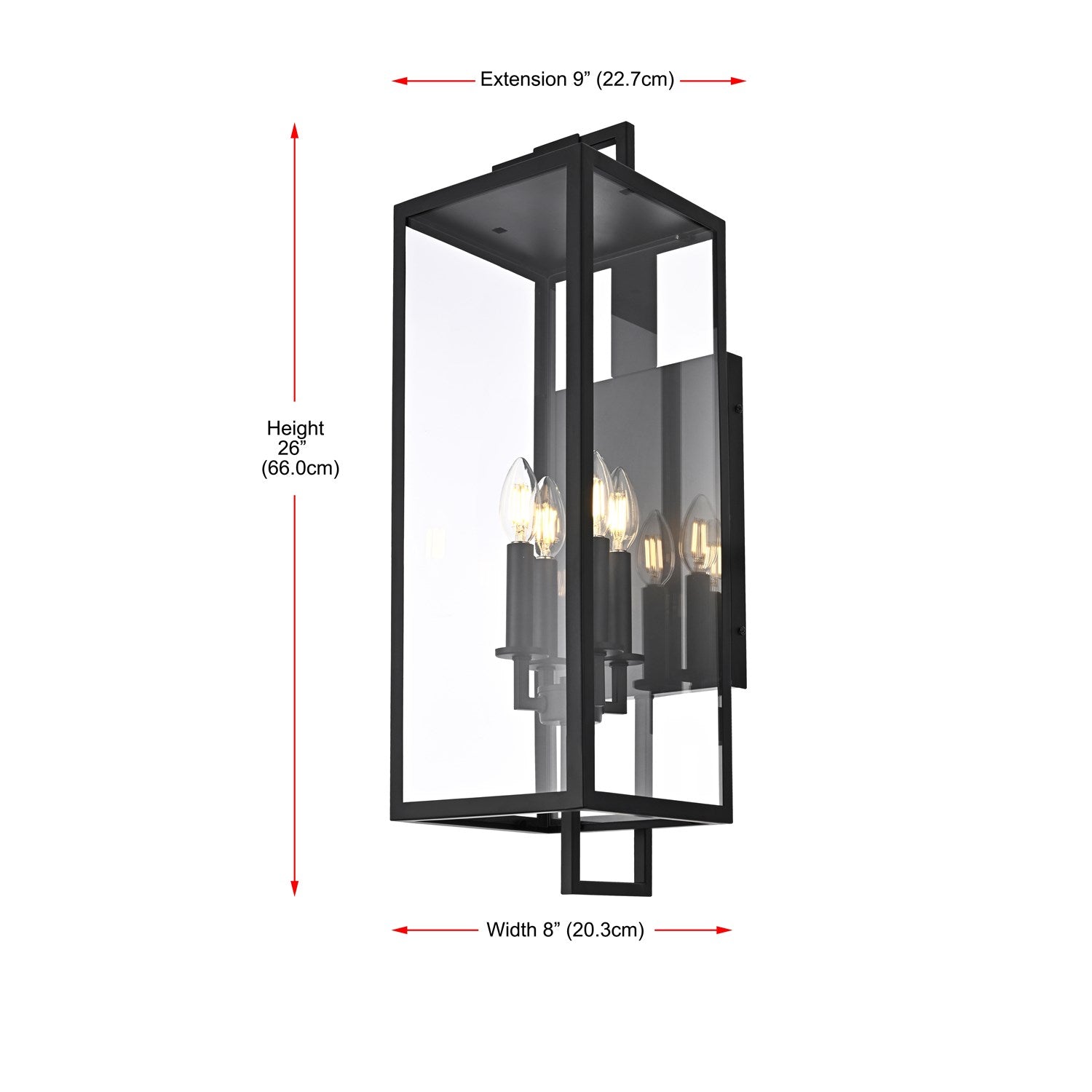 8 Inch Outdoor Wall Sconce In Black