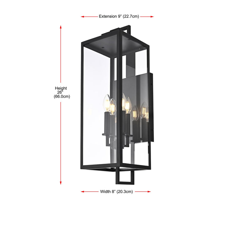 8 Inch Outdoor Wall Sconce In Black