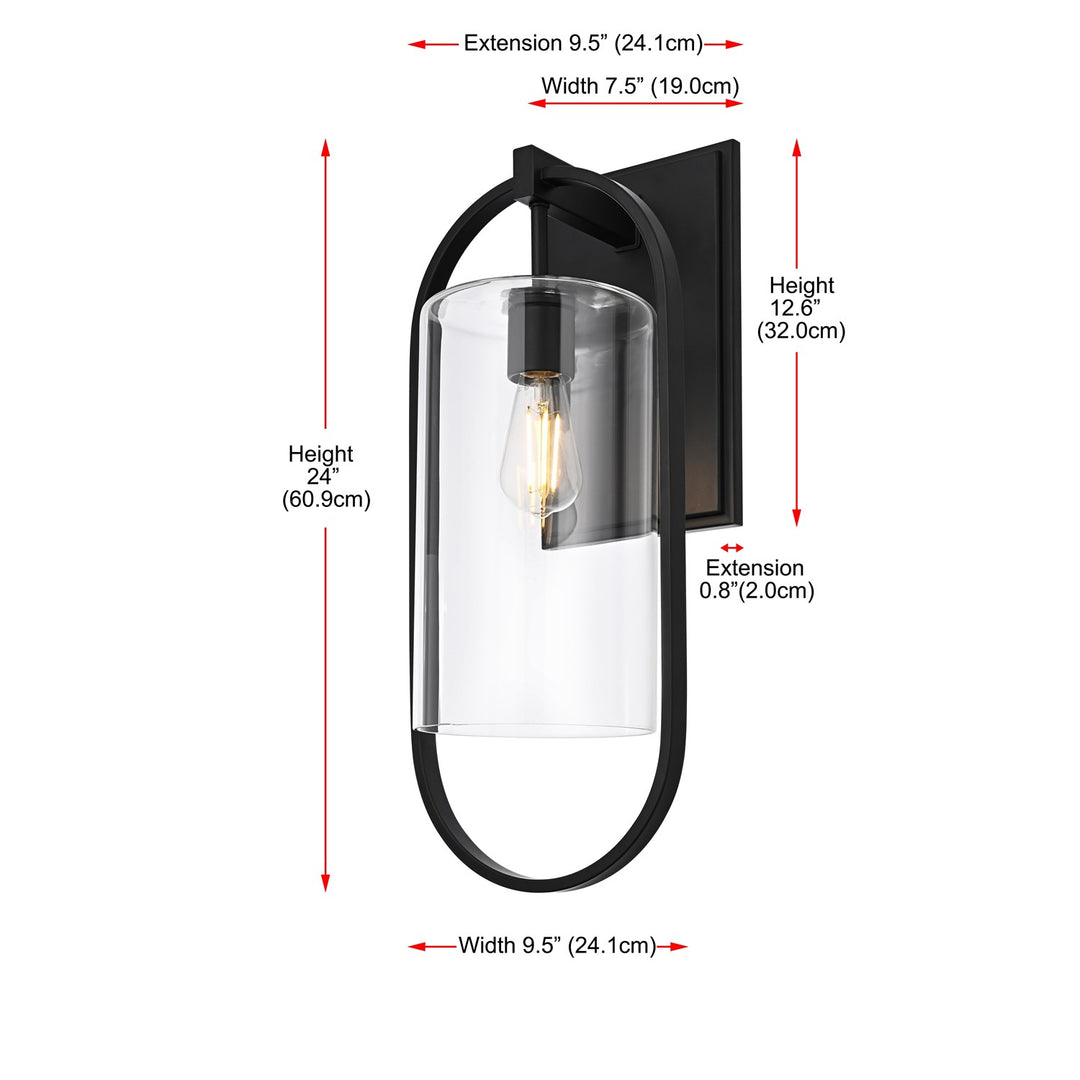 10 Inch Outdoor Wall Sconce In Black