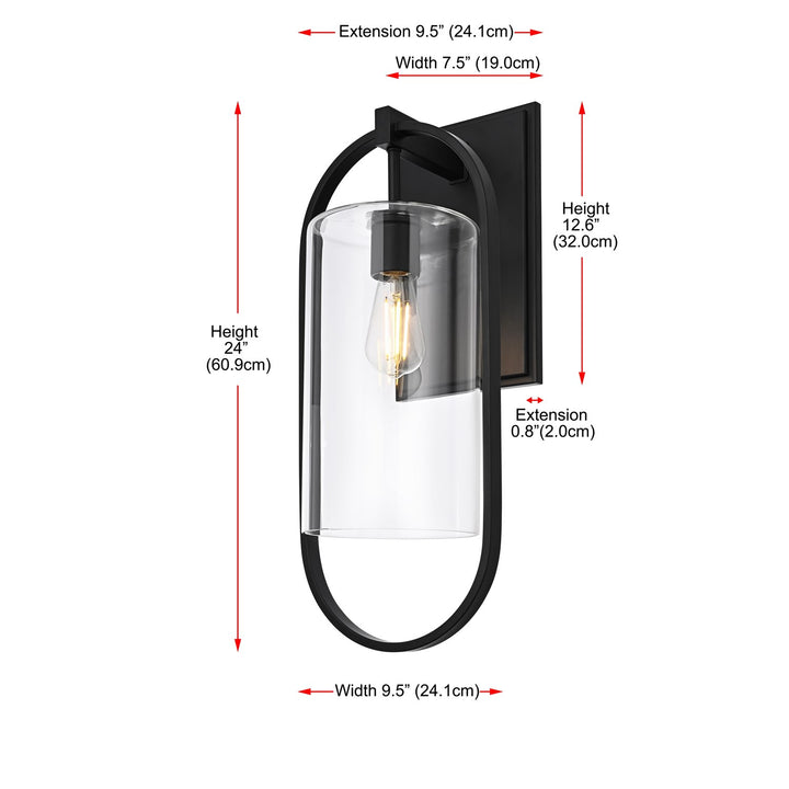 10 Inch Outdoor Wall Sconce In Black
