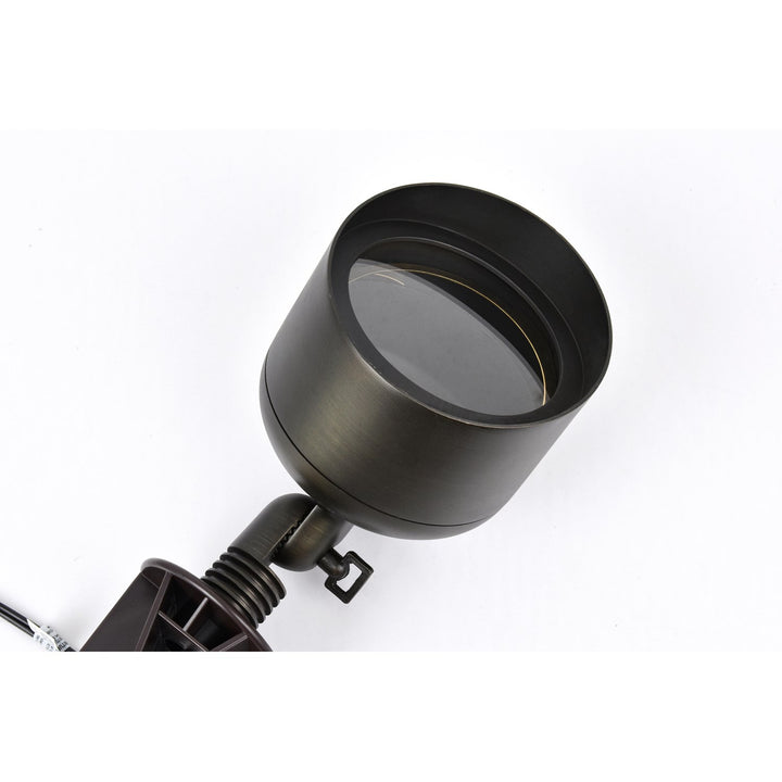 Outdoor 12V Cast Brass Wide Spot Light 4.75 Inch X 8 Inch In Dark Bronze
