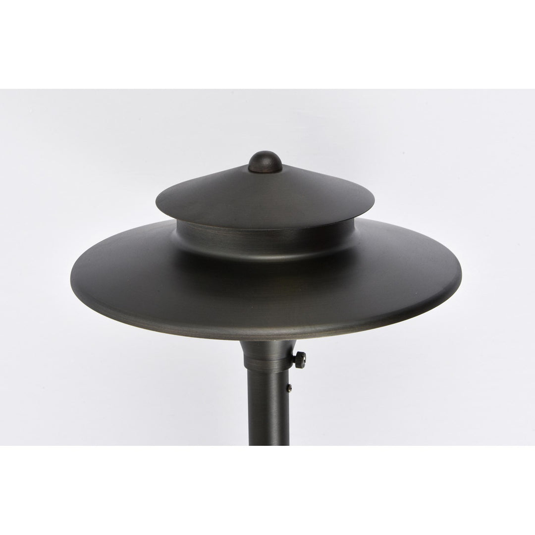 Outdoor 12V Cast Brass Tier Path Light 9 Inch Wide X 24 Inch High In Dark Bronze