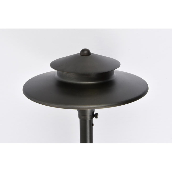 Outdoor 12V Cast Brass Tier Path Light 9 Inch Wide X 24 Inch High In Dark Bronze