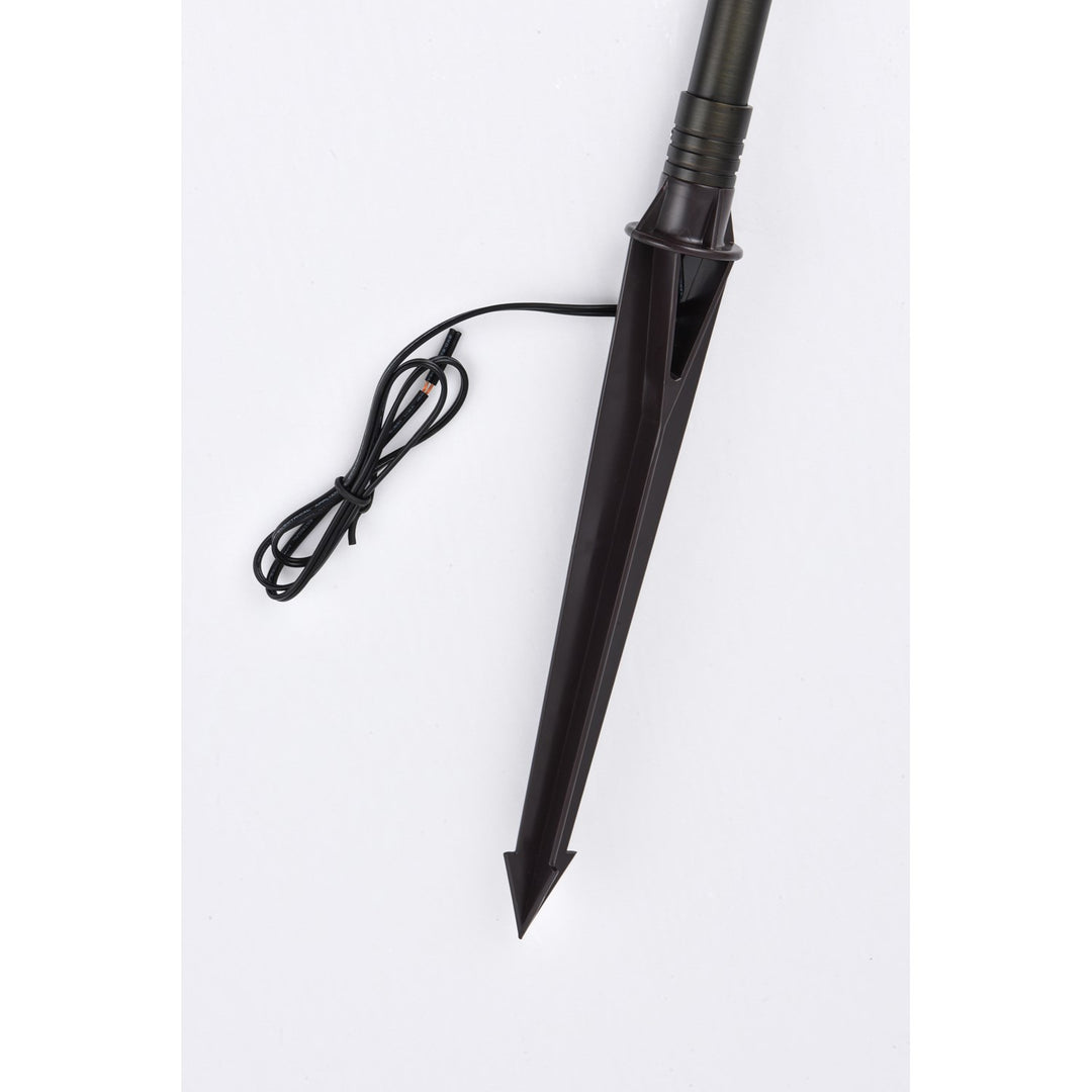 Outdoor 12V Cast Brass Torch Light 8 Inch Wide X 24 Inch High In Dark Bronze
