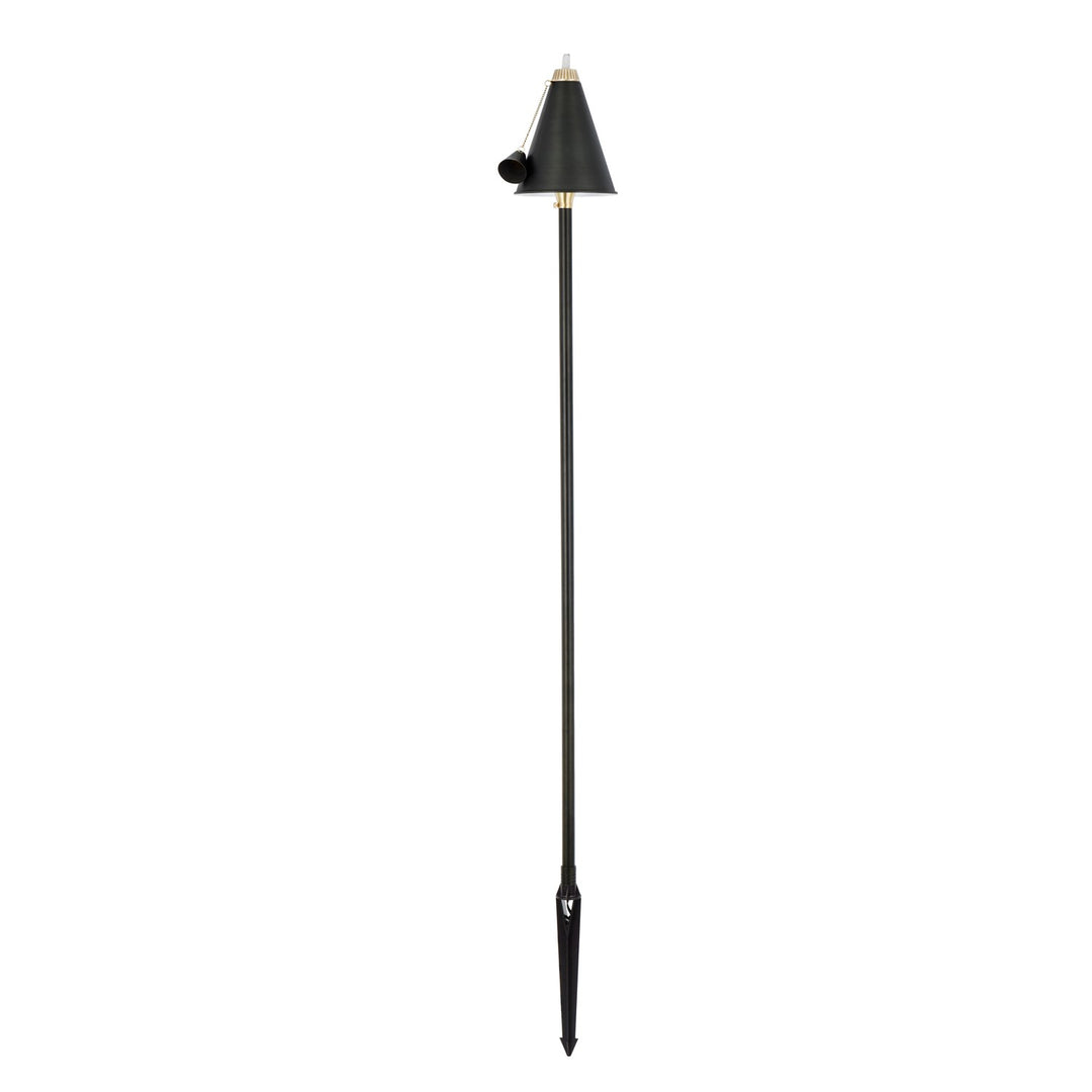 Outdoor 12V Cast Brass Torch Light 8 Inch Wide X 24 Inch High In Dark Bronze