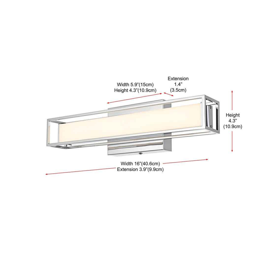 16 Inch Led Wall Sconce In Chrome