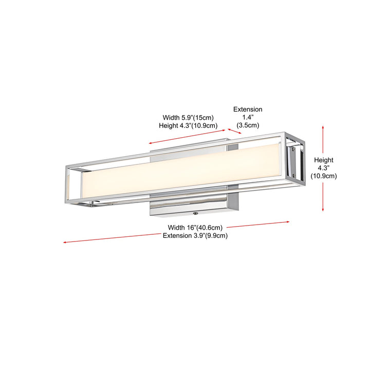 16 Inch Led Wall Sconce In Chrome
