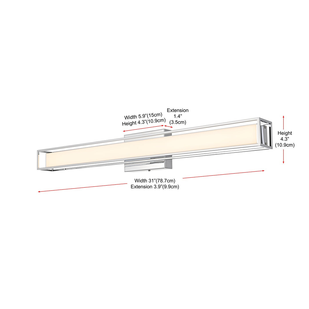 31 Inch Led Wall Sconce In Chrome
