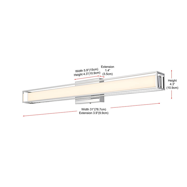 31 Inch Led Wall Sconce In Chrome
