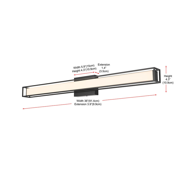 36 Inch Led Wall Sconce In Black