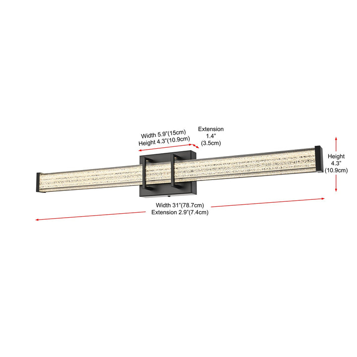 31 Inch Led Wall Sconce In Black
