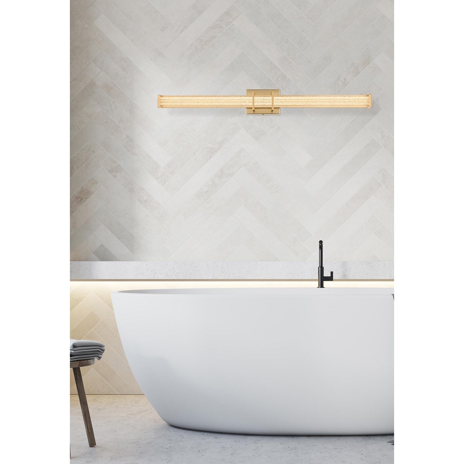 36 Inch Led Wall Sconce In Satin Gold