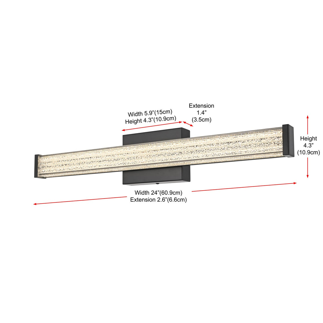 24 Inch Led Wall Sconce In Black