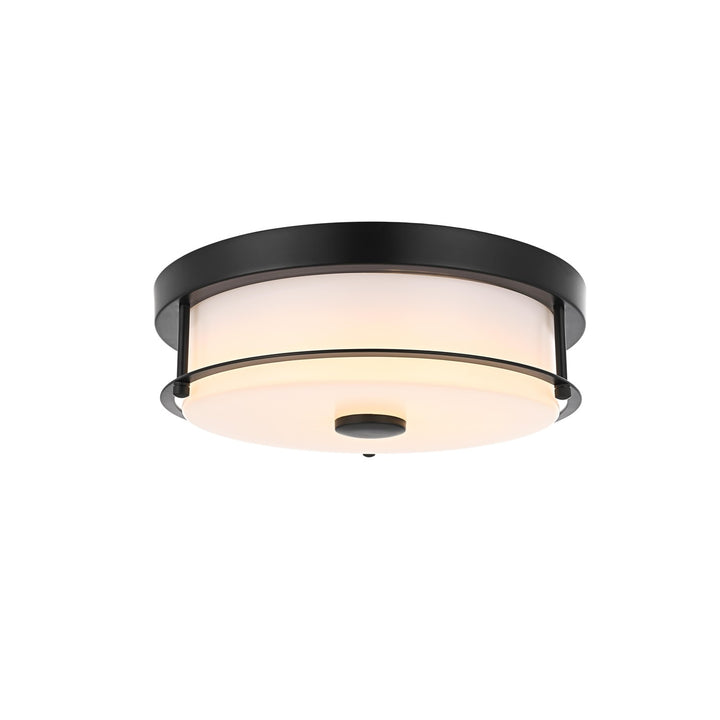 12 Inch Led Flush Mount In Black by Living District