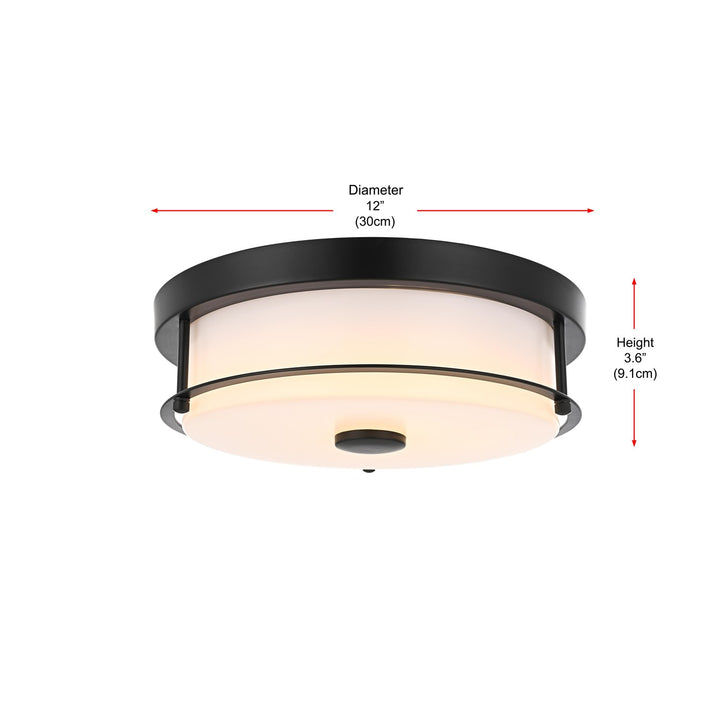 12 Inch Led Flush Mount In Black