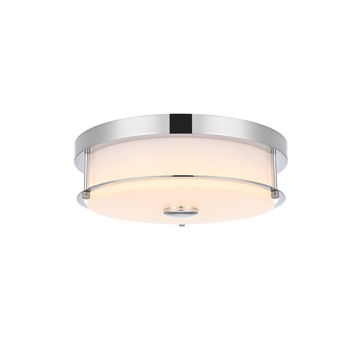 12 Inch Led Flush Mount In Chrome by Living District