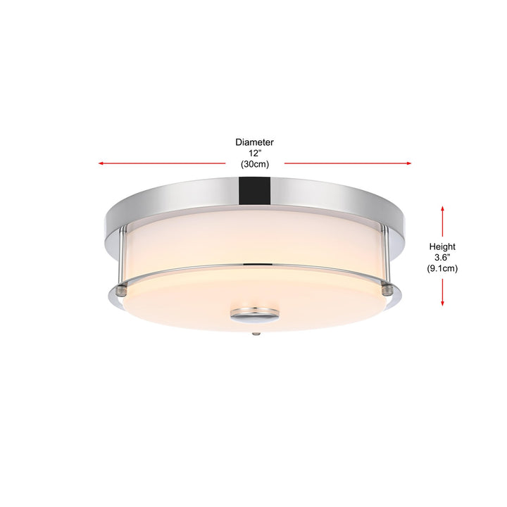 12 Inch Led Flush Mount In Chrome